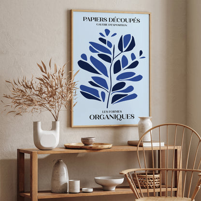 Papiers Decoupes, Les Formes Organiques Blue Poster