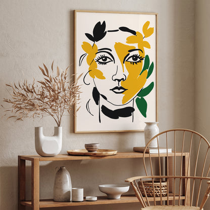 Girl Portrait Ink Style Art Print 2024