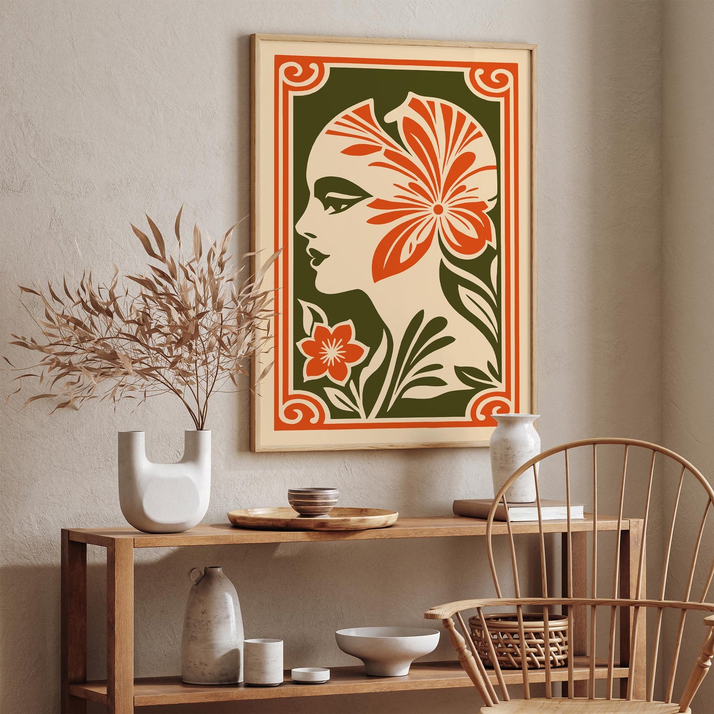 Art Deco Woman Portrait Poster