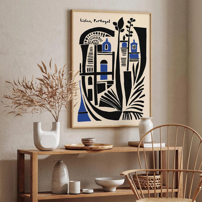 Lisbon Portugal Abstract Travel Poster