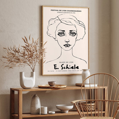 E. Schiele Woman Portrait Exhibition Art Print