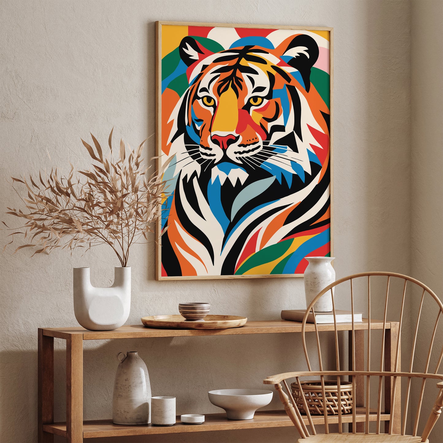 Colorful Tiger Kids Room Decor Art Print