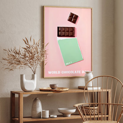 World Chocolate Day Pink Art Print