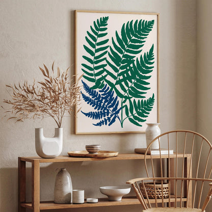 Retro Cutout Fern Nature Poster