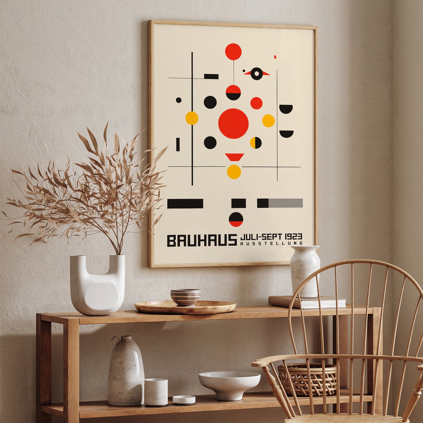 Minimalist Bauhaus Planets Poster