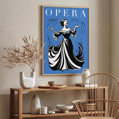 Opera Singer Poster – Blue Music Wall Art