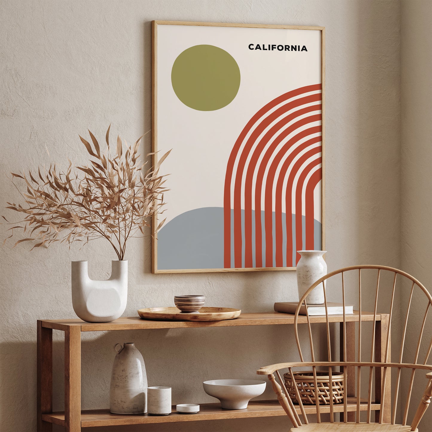 California Geometric Retro Wall Art