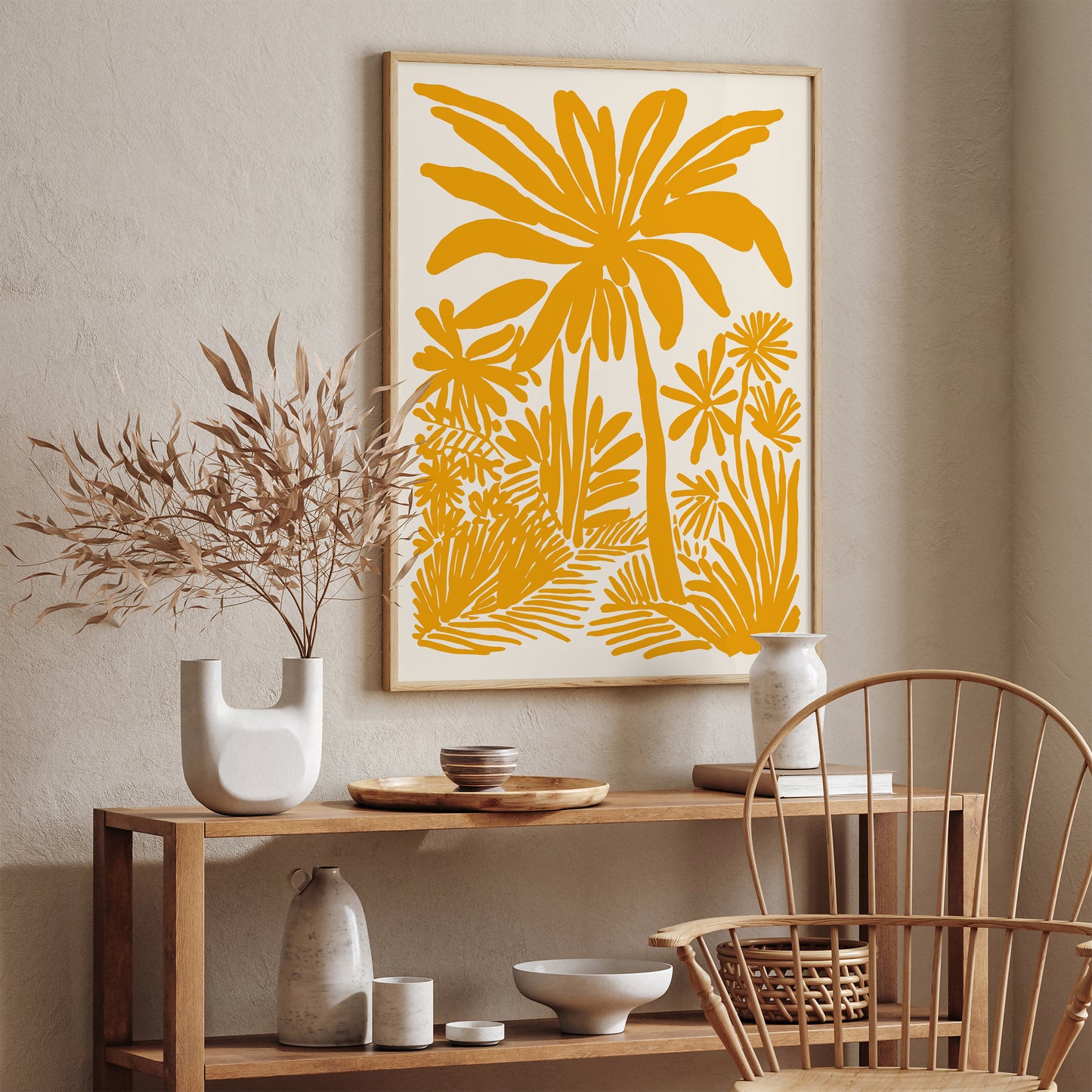 Yellow Palms Tropical Hawaii Poster