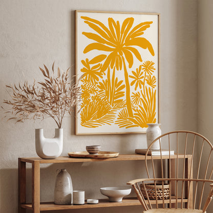 Yellow Palms Tropical Hawaii Poster