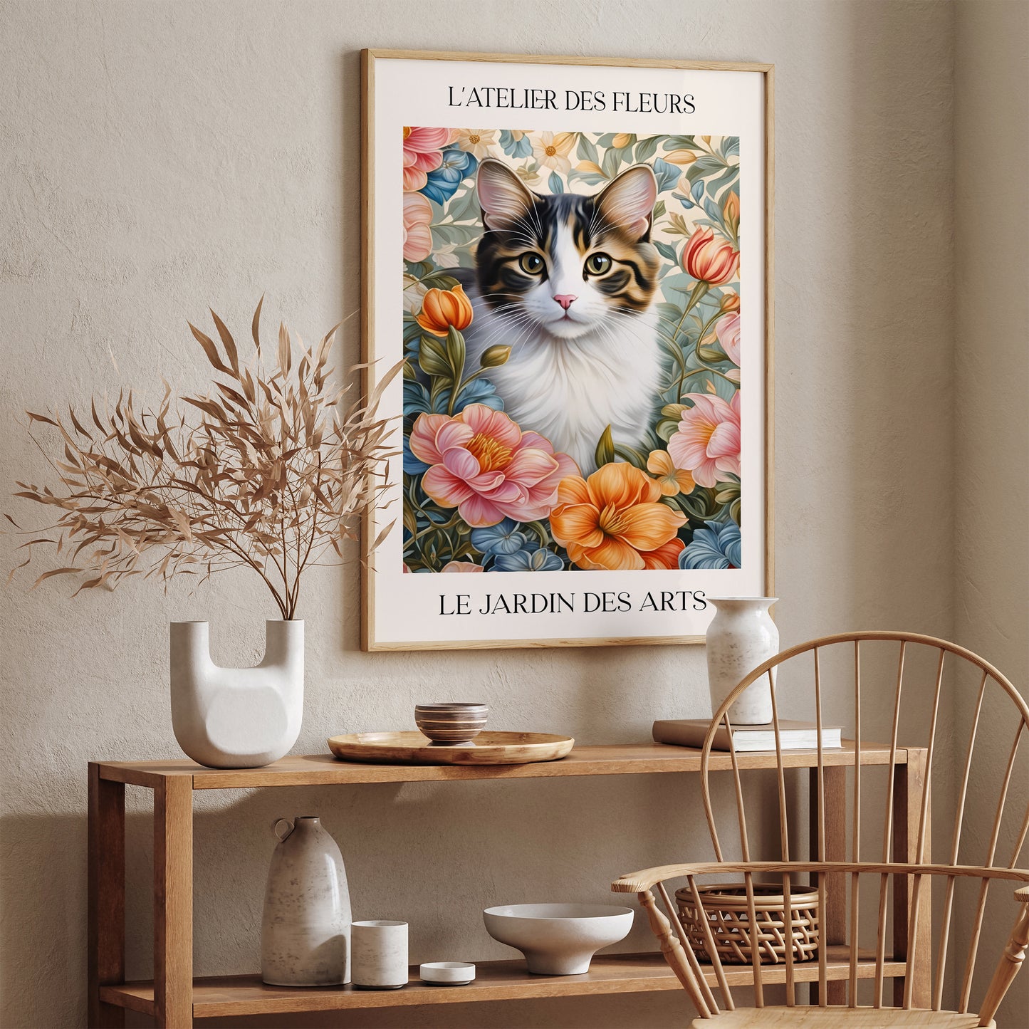 Elegant Cat Illustration Wall Art