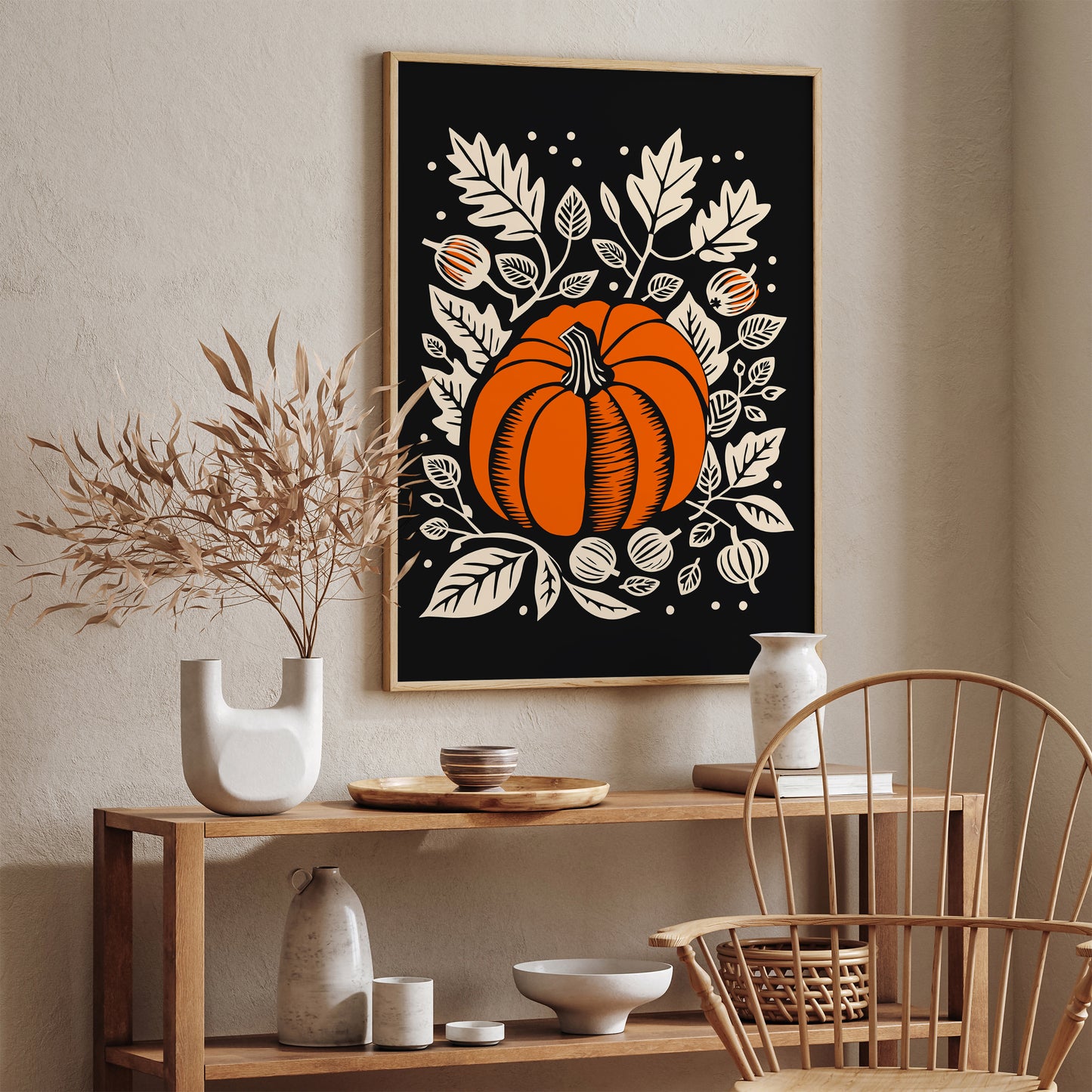 Black Fall Home Decor Art Print