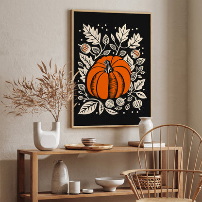 Black Fall Home Decor Art Print