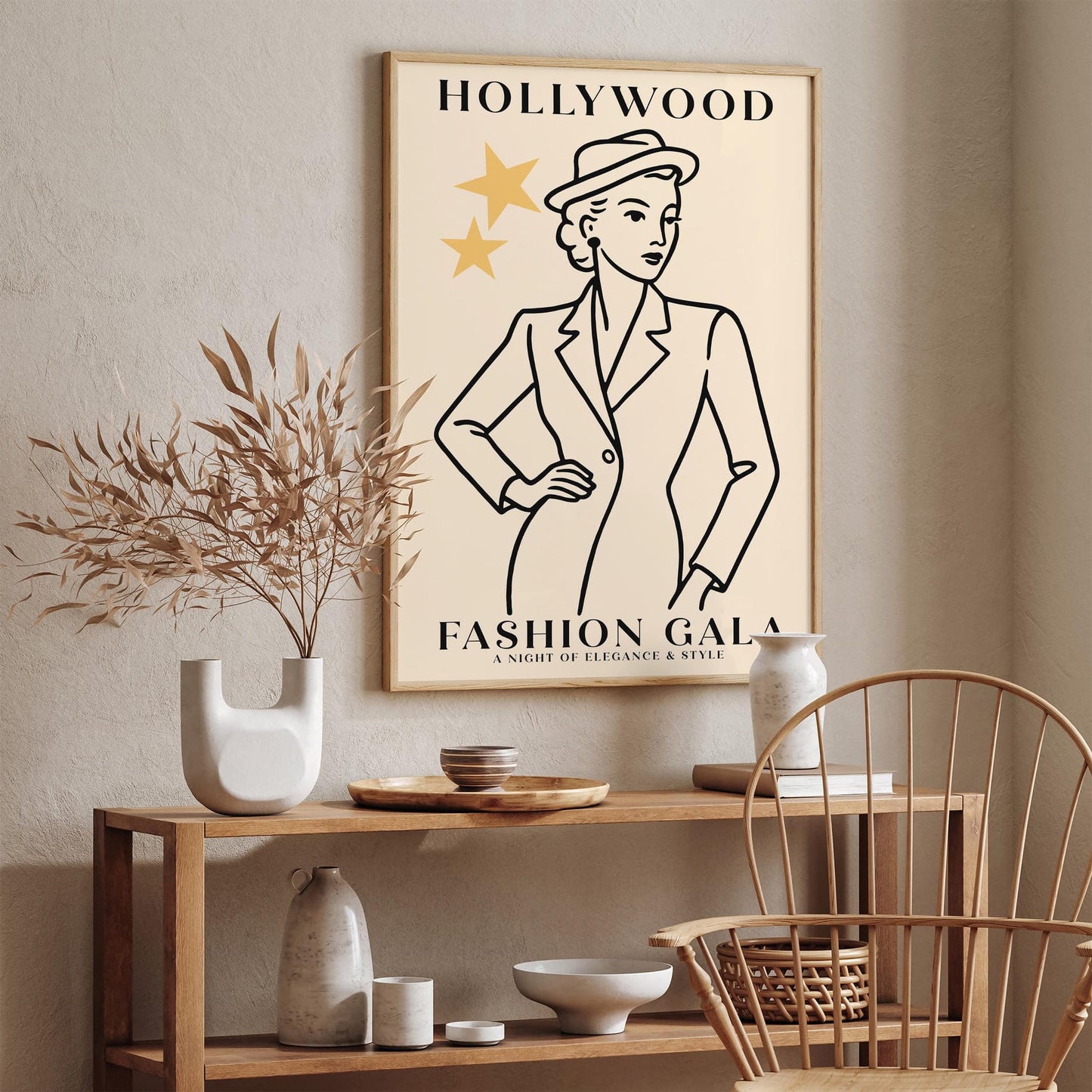 Hollywood Fashion Gala Poster - Vintage Style Art Print