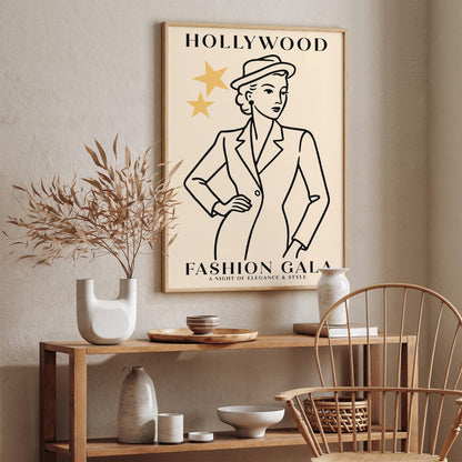 Hollywood Fashion Gala Poster - Vintage Style Art Print