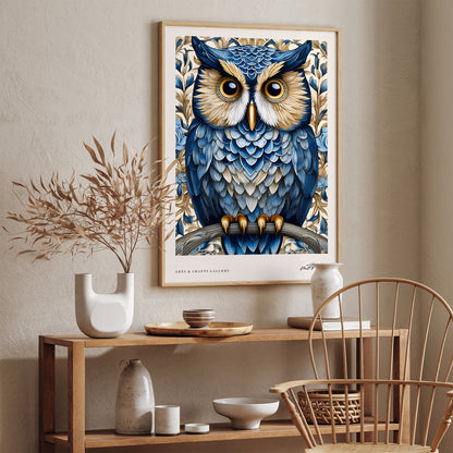 Blue Owl Poster Luxury Home Decor