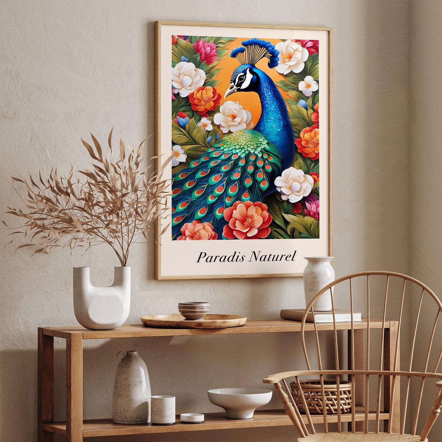 Paradis Naturel Peacock Luxury Wall Art