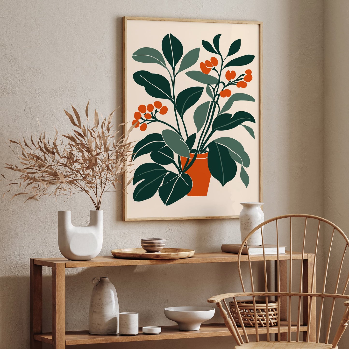 Mid Century Botanical Wall Art Print