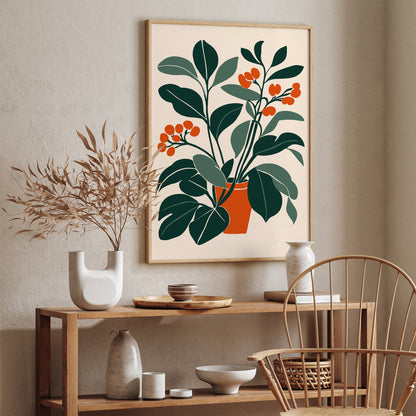 Mid Century Botanical Wall Art Print