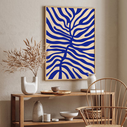 Indigo Blue Abstract Organic Poster