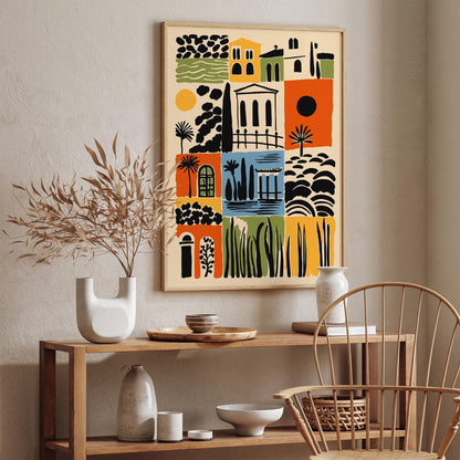Abstract Cityscape of Spanish City Poster