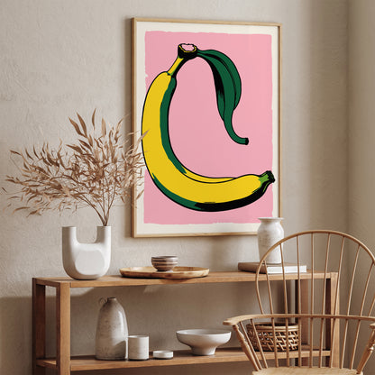 Retro Banana Pop-Art Poster