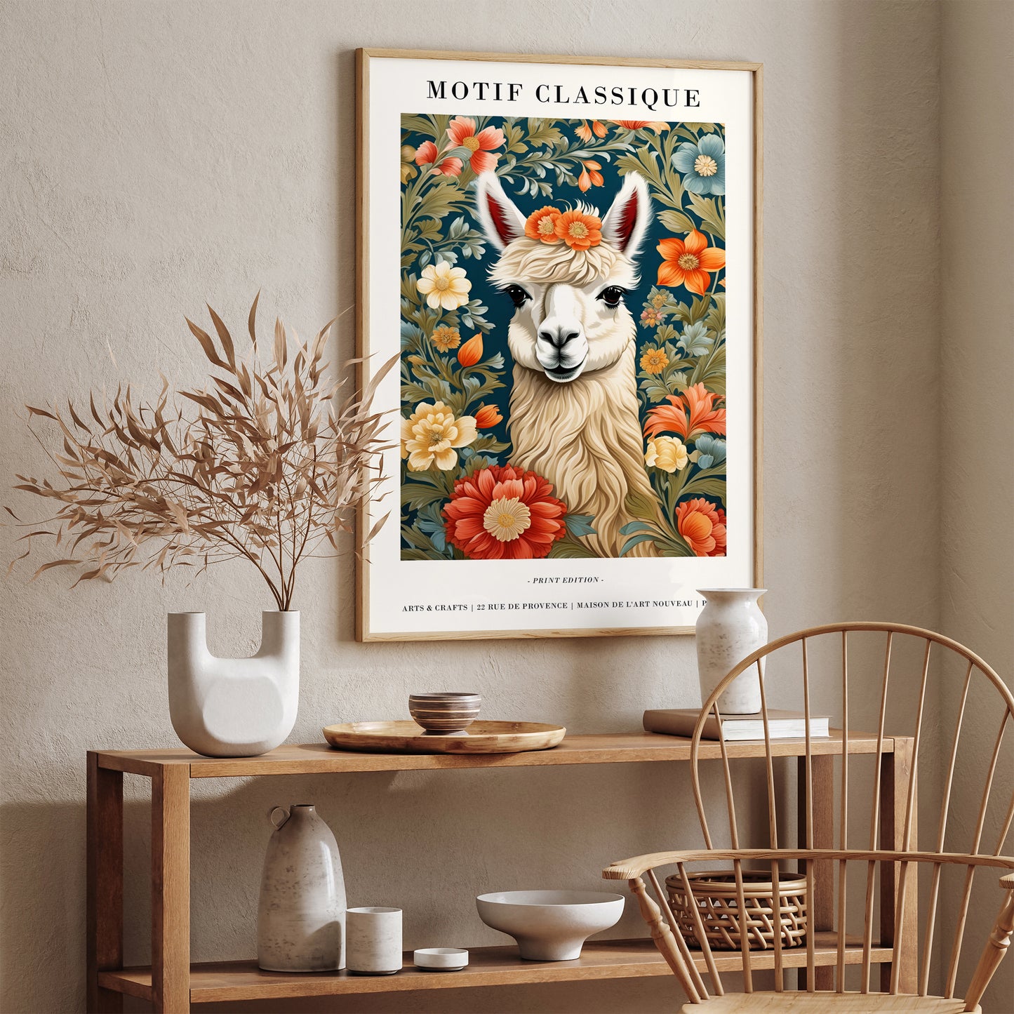 Llama Vintage Style Poster