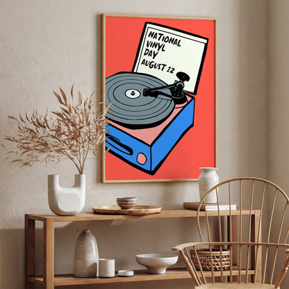 National Vinyl Day Retro Music Poster