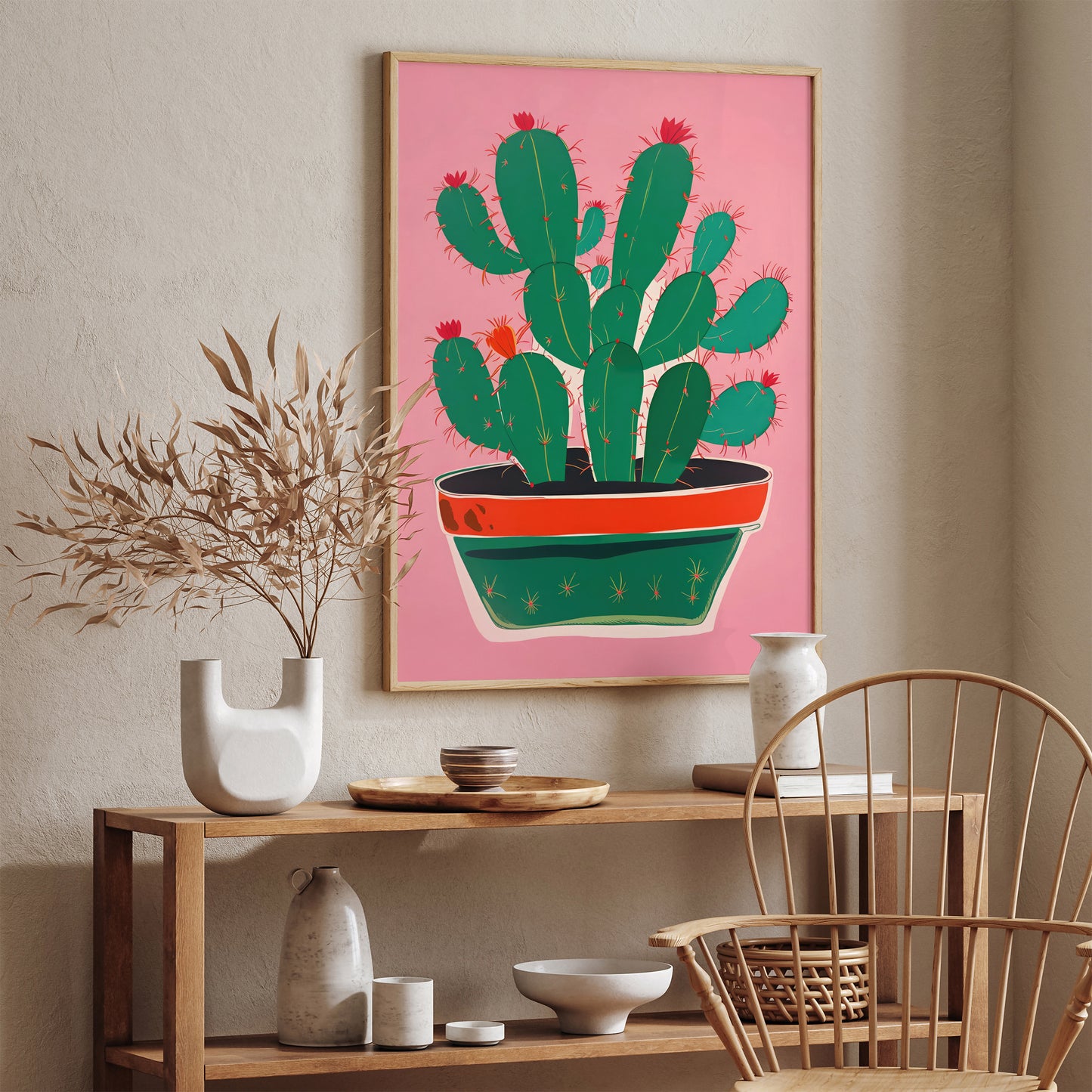 Cute Cactus Plant Pink Poster