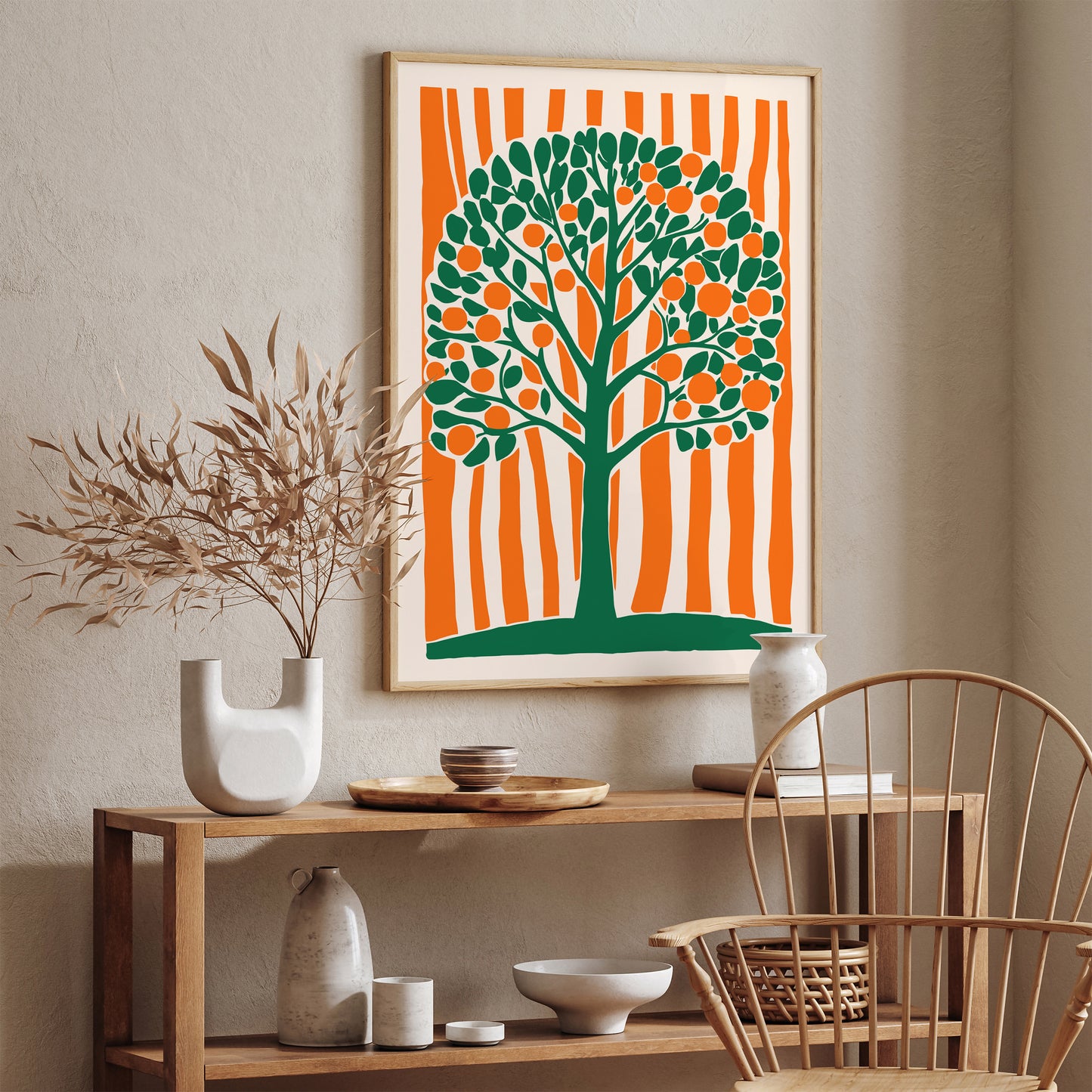 Orange Tree Kitchen Wall Art Decor