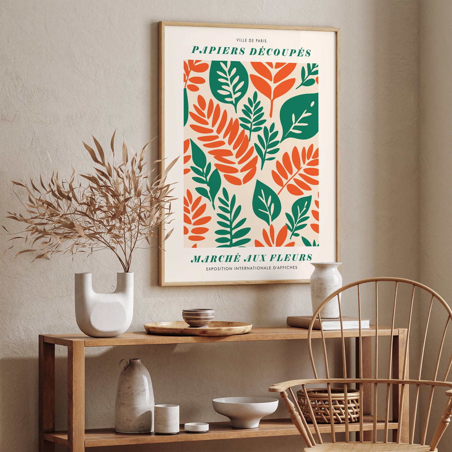 Elegant French Floral Papercut Print