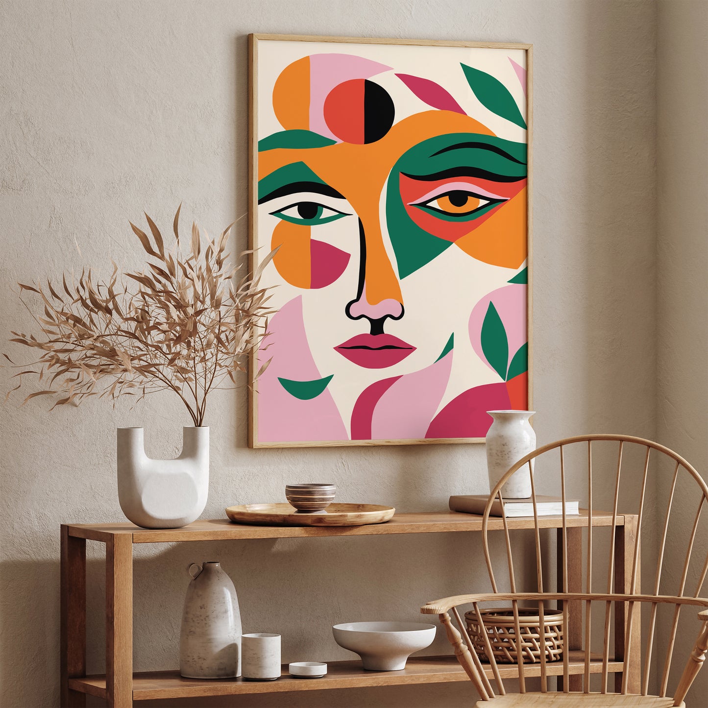 Abstract Colorful Face Poster