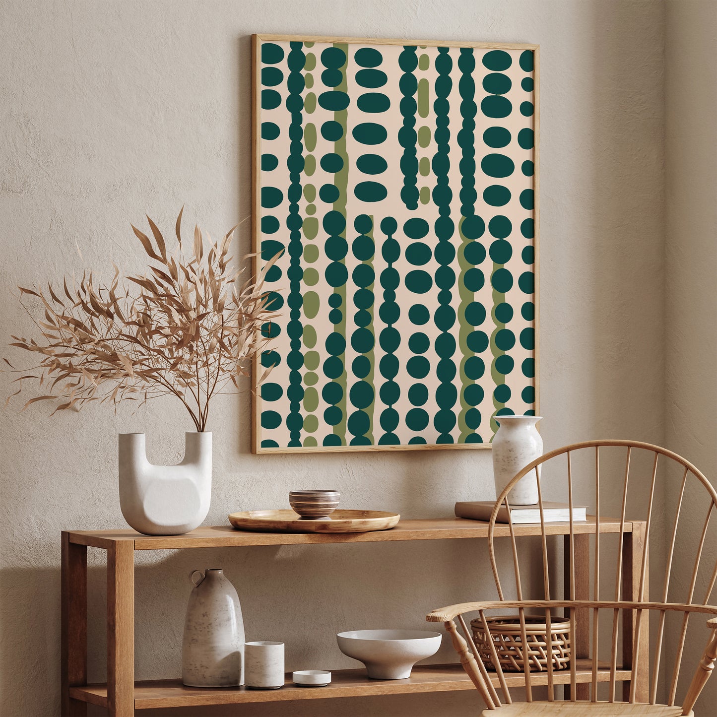 Mid Century Modern Green Aesthetic Print