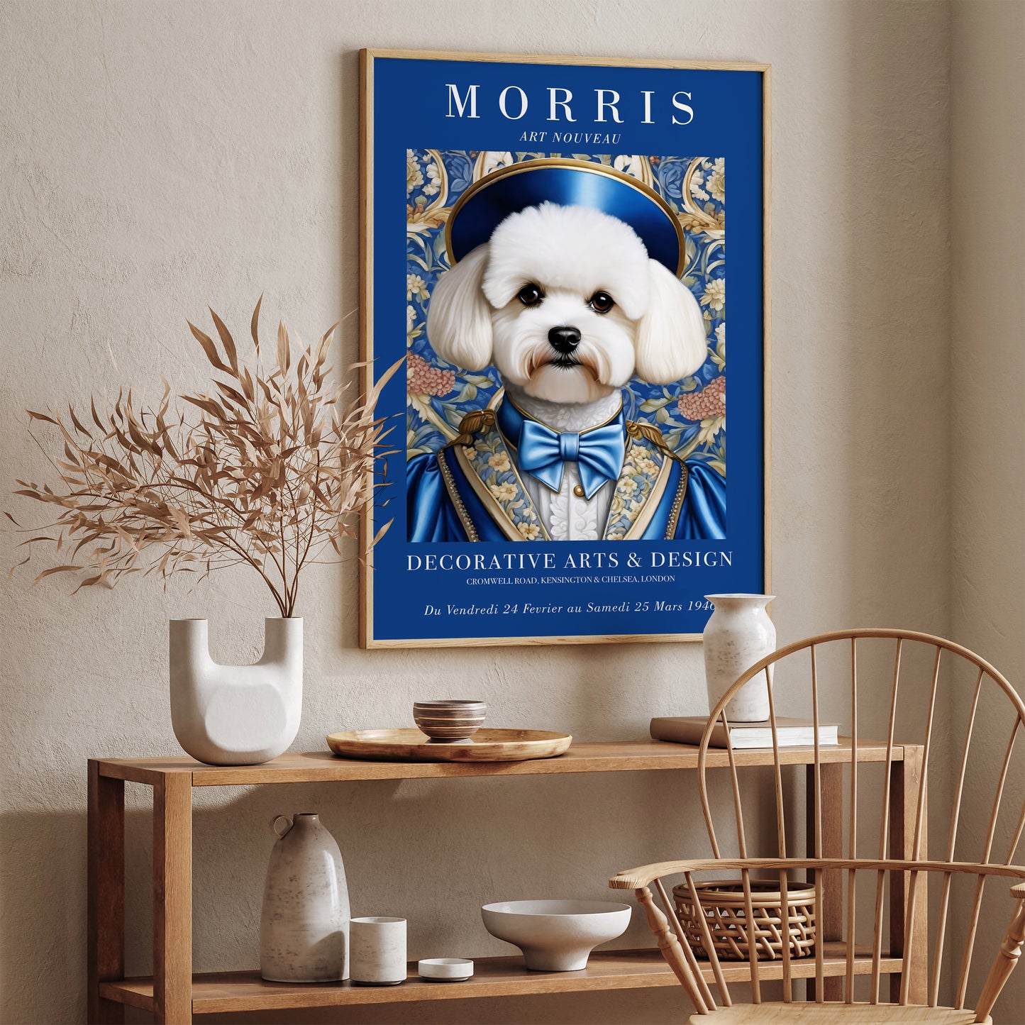 Shih Tzu Dog Victorian Blue Poster