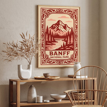 Banff National Park Poster - Rococo Landscape Travel Print