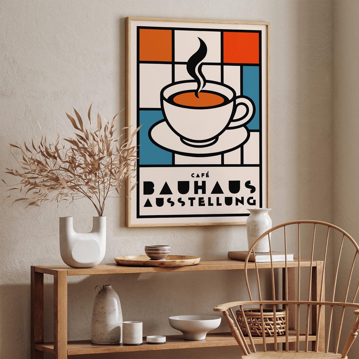Bauhaus Cafe Ausstellung Retro Poster