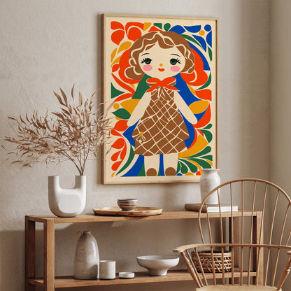 Cute Little Dollie Art Print Kids Room Decor