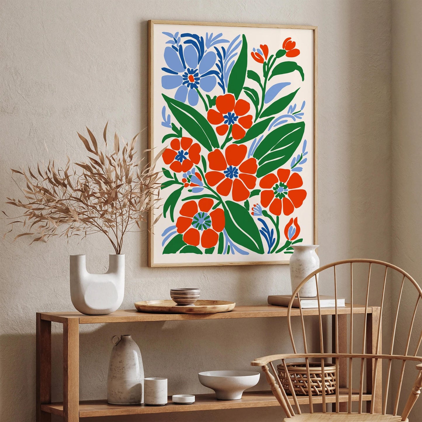 Retro Style Flowers Illustration Poster 2025