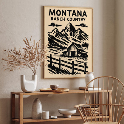 Montana Ranch City Poster