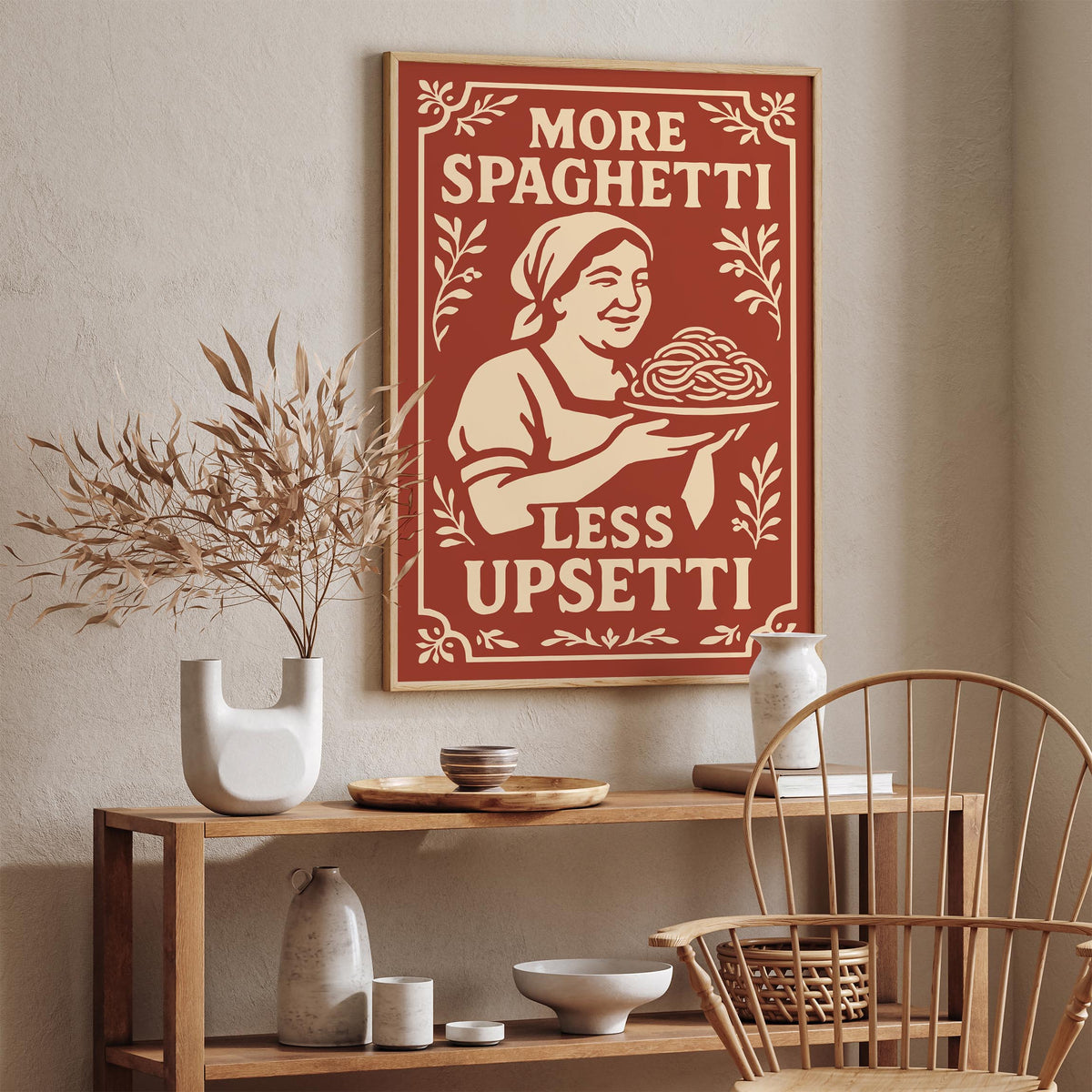 Italian Mama Spaghetti Quote Art Poster