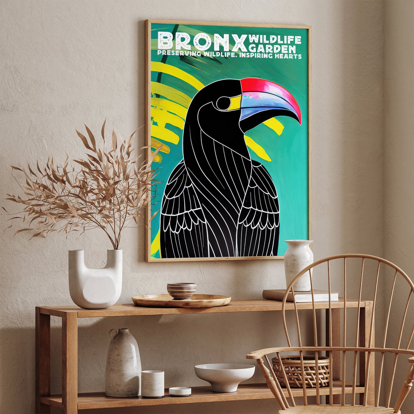 Bronx Wildlife Garden Retro Zoo Poster