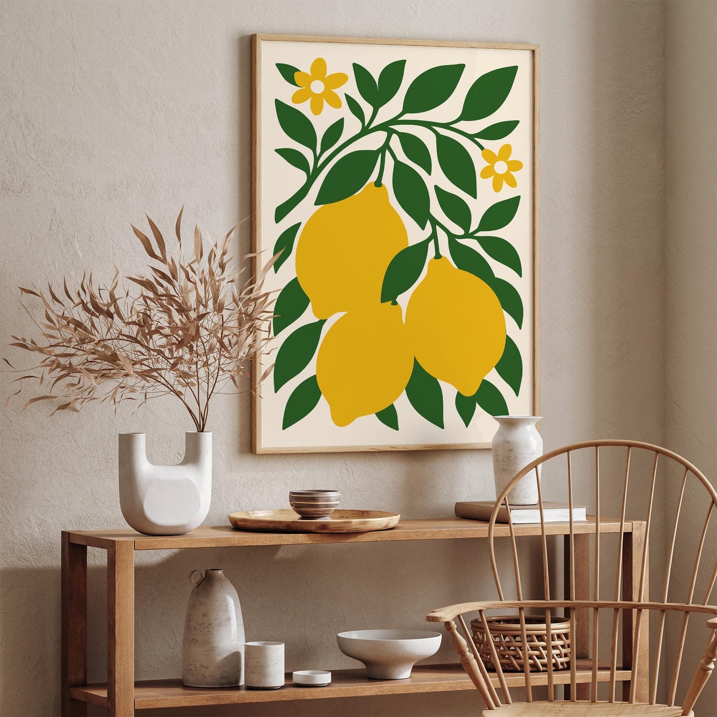 Yellow Lemons Poster Italian Kitchen Wall Decor