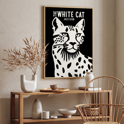 The White Cat Jazz Music Art Print