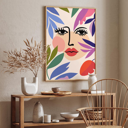 Abstract Floral Face Print