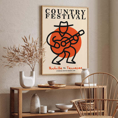 Country Music Festival Poster Nashville Wall Art Print