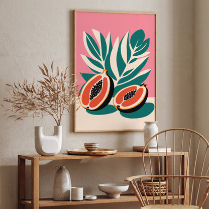 Tropical Papaya Art Print