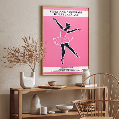 Venice Ballet - Ballerina Pink Poster