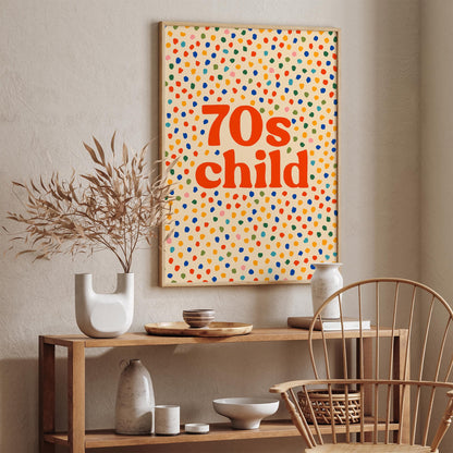 70s Child Poster - Retro Abstract Colorful Wall Art