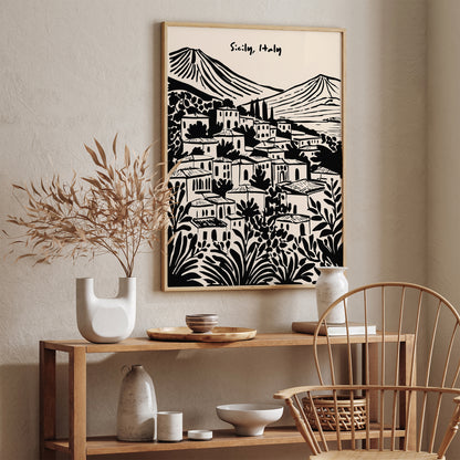 Sicily, Italy Travel Sketch Art Print