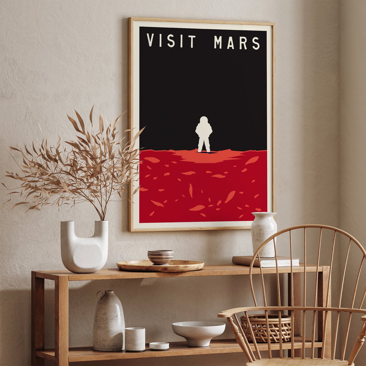 Visit Mars Minimal Space Poster