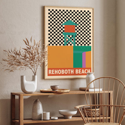 Rehoboth Beach Poster - Retro Travel Wall Art Print